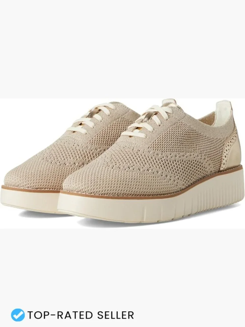 Women's Platform Wedge Oxfords Breathable Knit Business Casual Comfort Shoes